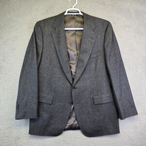 Vtg Nordstrom Blazer Men's 44 Virgin Wool Gray Tweed USA Business‎ Sports Coat
